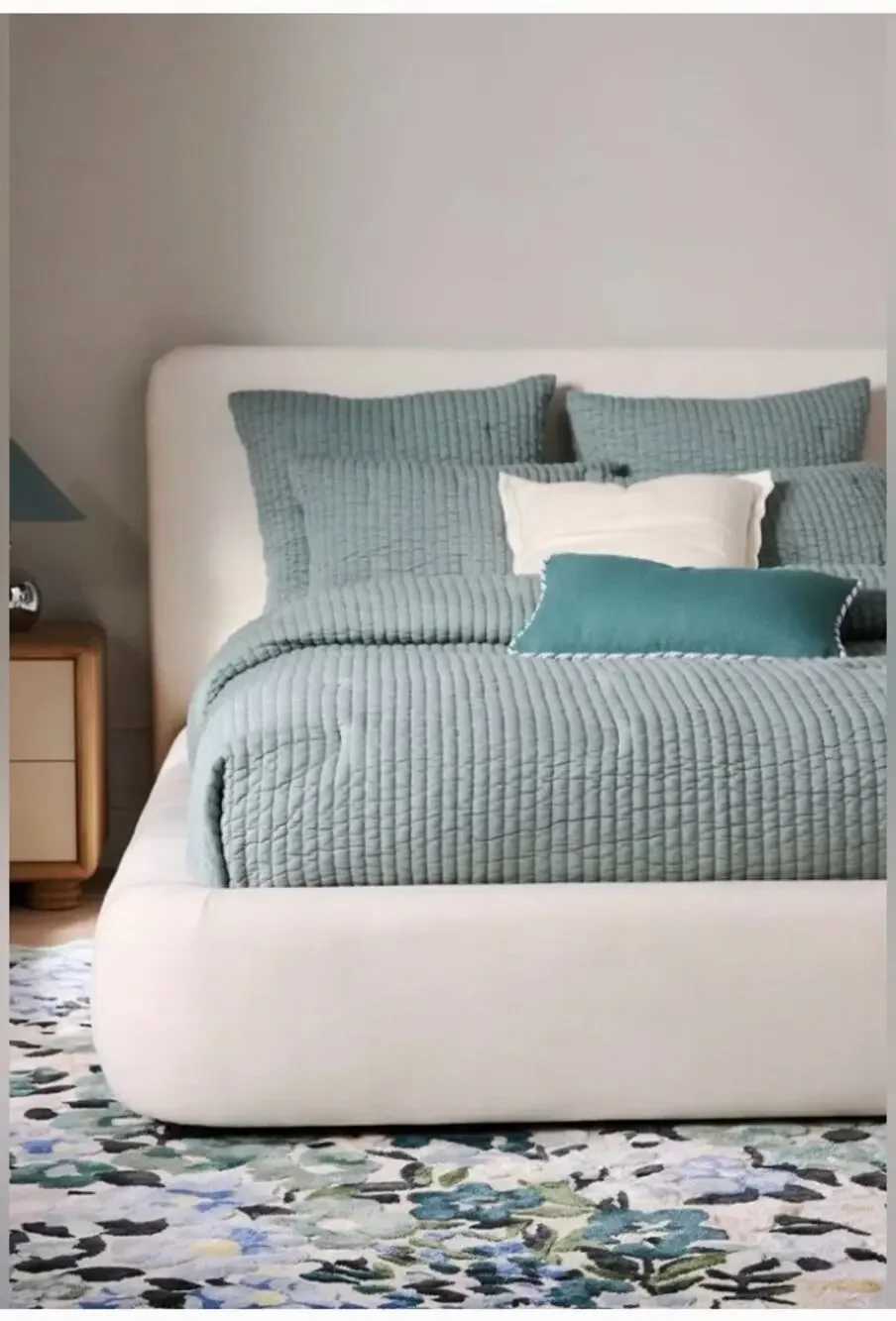 Anthropologie Cotton Jersey Channel Stitch Quilt Size King